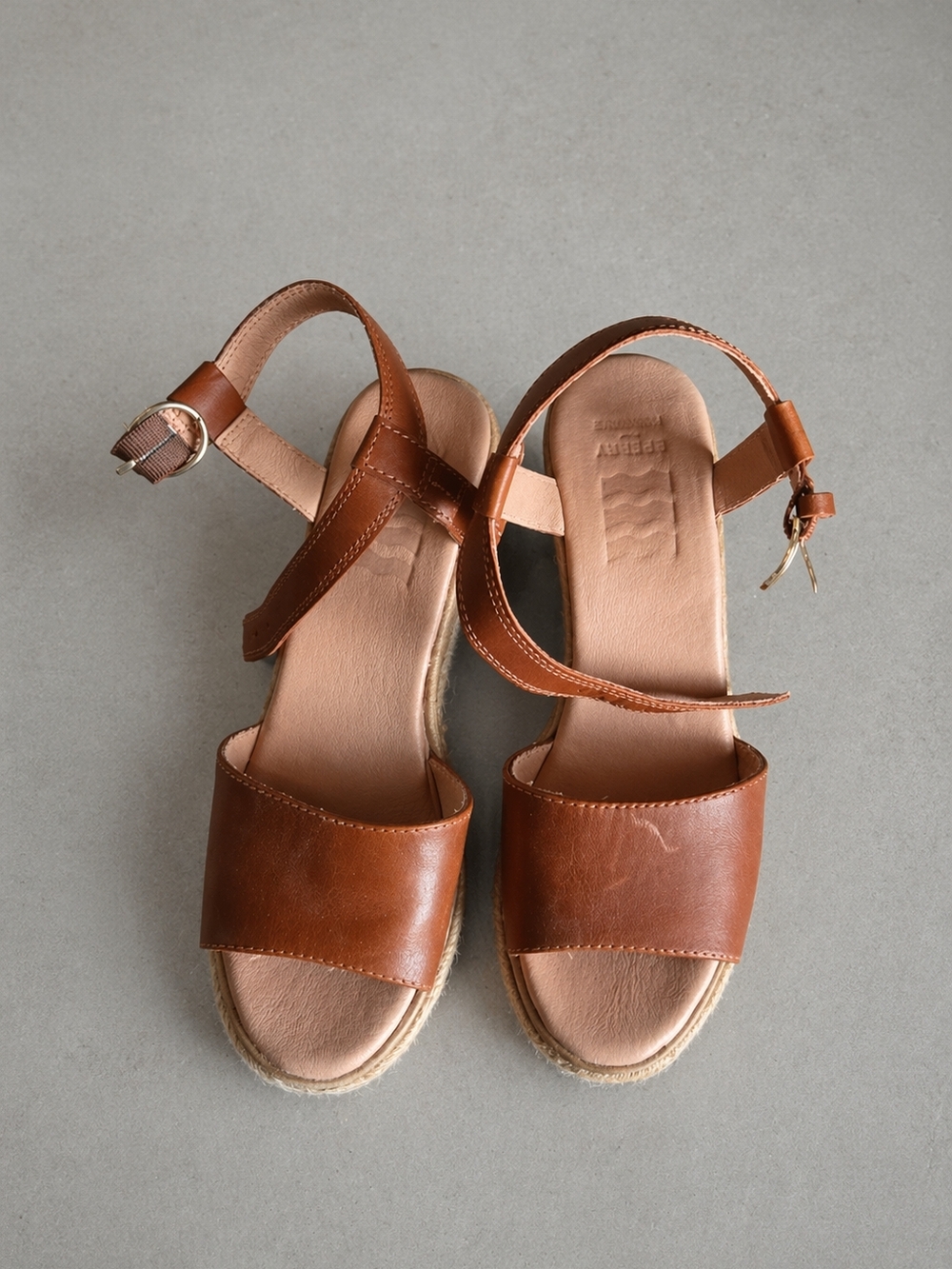 Sperry Women’s Tan Brown Leather Ankle-Strap Sandals